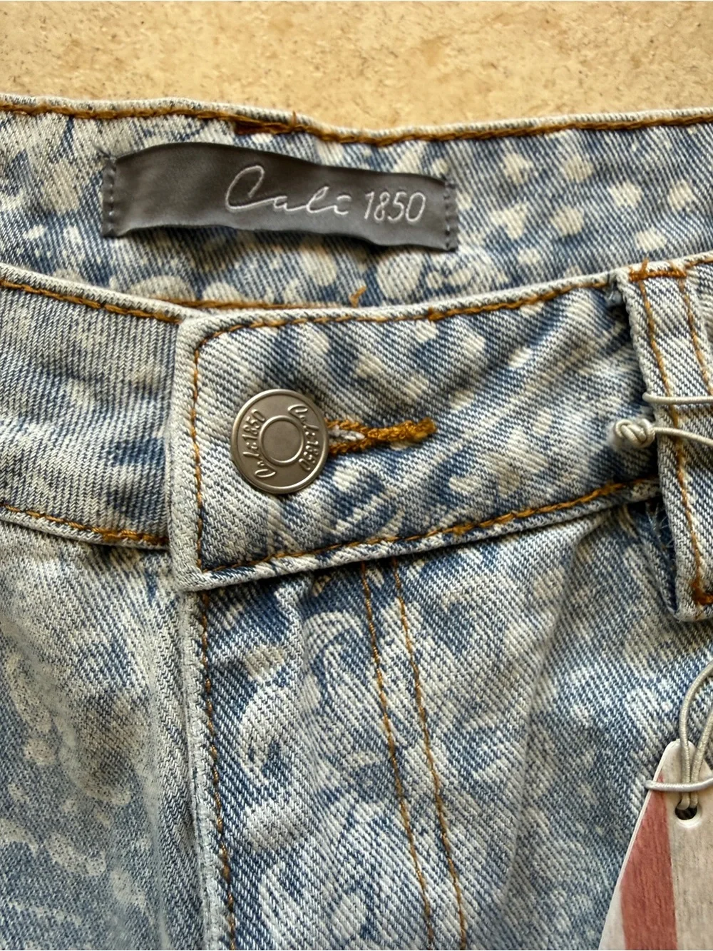 NWT Cali 1850 Bandana Print Denim Bermuda Shorts 13/31